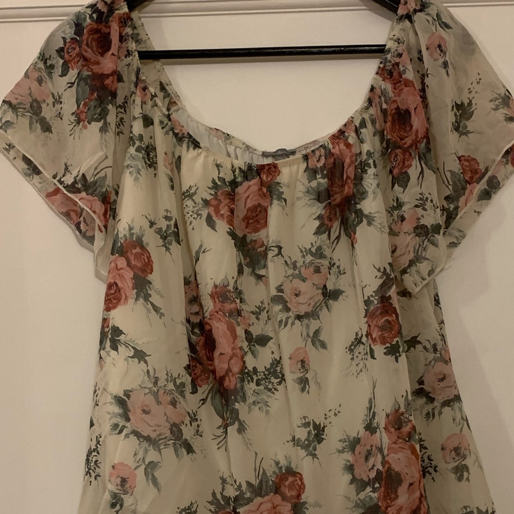 Charlotte Russe Floral Off the Shoulder Top